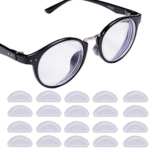 eMingo 10 Pairs Anti-Slip Small Nose Pads Adhesive Silicone Pads for Eyeglass Sunglasses Spectacles,1.5mm (Clear)