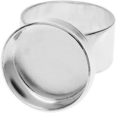 Nunn Design Deep Bezel Ring, Circle 18mm, 1 Ring, Bright Silver