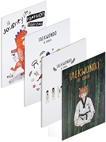 TAEKWONDO Line Notebooks (Set of 4), Handy size note, For children, 7.5" x 10.2", 40 Pages, 10mm ruled