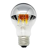 Luxon Half Chorme Siliver Bulbs 6w A60 E26 LED Light Bulbs with Mirror Warm White 2700k, Non-dimmable