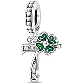 Nbsameng S925 Sterling Plated Silver Charms Compatible Pandora Bracelets and Necklaces, DIY Jewelry for Women