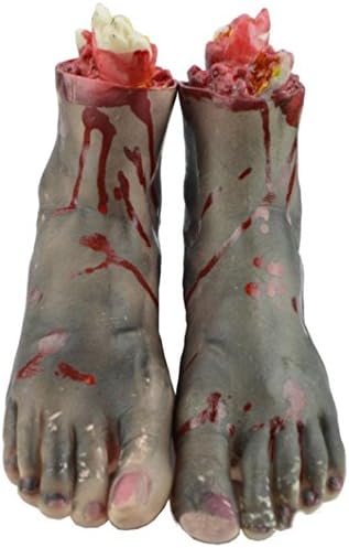 Idealgo Halloween Scary Decorations Fake Bloody Body Parts Props Scary Tricky Gift Horrid Scare Scene for Halloween Party Decoration (Feet)