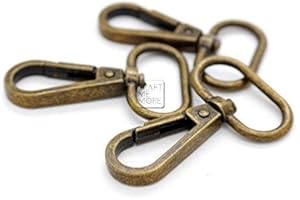 CRAFTMEMORE Snap Hook Swivel Push Gate Lobster Clasps Fashion Clips Purse Making FS10 Pack of 10 (Antique Brass, 1-1/4 Inch)