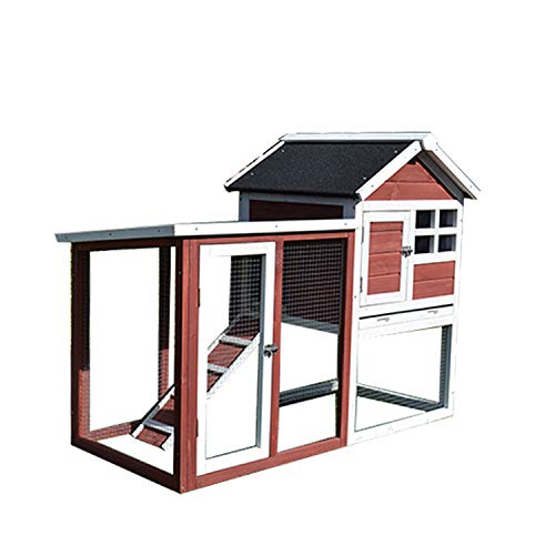 JHKGY Hühnerstall Hühnerstall Aus Holz,Holzkaninchen Hutch Bunny Cage,Garten Garten Hinterhof Hühnerstall Geflügelkäfig…