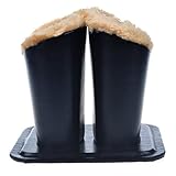 Gracallet® High Quality Black Pu Leather Eyeglasses Holder Stand with Light Brown Color Plush Lined