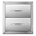 VEVOR Outdoor Kitchen Drawers 14W x 14.3H x 23D Inch, Flush Mount Double BBQ Drawers Stainless Steel with Handle, BBQ Island Drawers for Outdoor Kitchens or Grill Station