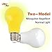 GLOUE LED Light Bulb 60 Watt Equivalent Lightbulb E26 Base A19 Yellow Mosquito Repellent Lamp Liquid Cooled Breakproof Light Bulbs Bug Zapper Two-Modes Non-Dimmable