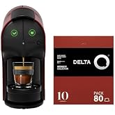 Delta Q Quick Red Coffee Espresso Machine with 80 Qalidus Capsules