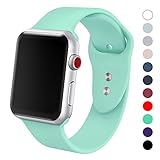 Yimzen Soft Silicone Sport iWatch Band Strap for Apple Watch Series 3 2 1 Sport & Edition 38mm M/L MintGreen