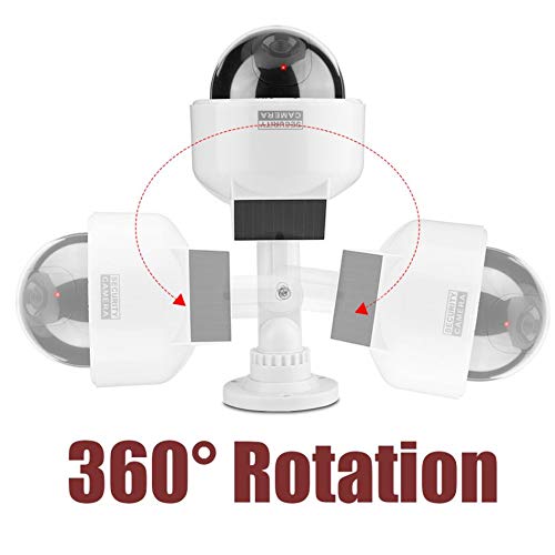 image for YSUCAU Solar Powered Dummy Fake CCTV Security Dome Camera with Flashin