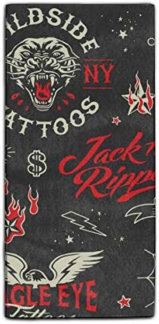 Machine Washable, Solid Vintage Tattoo Dishtowel 11.8 × 27.5 Inches
