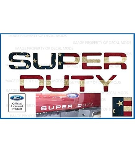 Red Tailgate Insert Letters Decal For Ford F-250 F-350 Super Duty 2017-2021