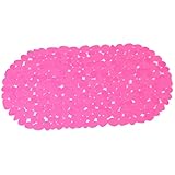 ilovebaby Sandy Stone Baby Kids Safety Non Slip Tub Shower Bath Mat, Mildew Mold Resistant Bathmat (Rose Red)