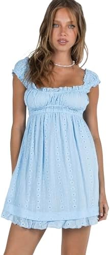 sunkiss frill mini dress white blue Princess Polly Sunkiss Frill Mini Dress White/Blue at Amazon Women's  Clothing store