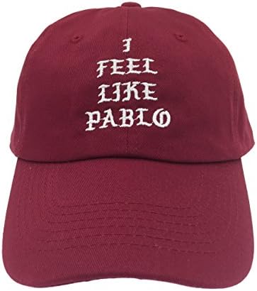I Feel Like Pablo Hat Baseball Cap Dad Hat (Burgundy)