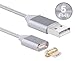 Smart&Cool Gen3 Nylon Braided Super Magnetic Micro USB Charging and Data Transfer Cable for Android Phone and Tablets (5ft-Silver)