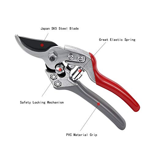 JSDing Gartenschere Baumschere Rebschere Professionelle Astscheren Premium Handscheren Top Gartenscheren rutschfestem… – Bild 3