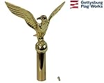 6.5" Gold Aluminum Flying Eagle for Indoor or Parade Flagpole Finial Topper Made in USA