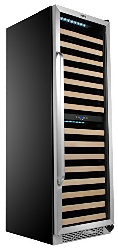 Whynter-BWR-1642DZ-164-Built-in-or-Freestanding-Stainless-Steel-Dual-Zone-Compressor-Large-Capacity-Wine-Refrigerator-Rack-for-Open-Bottles-and-LED-Display-One-Size-Black