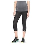 Champion Women's Maternity Under the Belly Freedom Yoga Capri Leggings (Medium, Ebony)