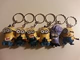2014 Rare 6PCS Keychain Set Despicable Me 2 Mini Action Figure 3D Minion Collectibles