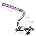 Dual Head LED Grow Lamp, Pathonor 3 Level Red&Blue Weatherproof 18W Adjustable Clip Desk Grow Light Flexible Gooseneck 360 Degree for Indoor Plants Hydroponic Garden Greenhouse and Office