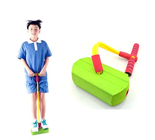 Deruicent Kids Crazy Jump Foam Frog Jumping Bounce Stilt Sport Game Toy
