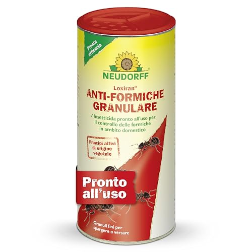 Neudorff Loxiran Anti-Formiche granulare – Controllo rapido di formiche e nidi di formiche intorno alla casa, granuli esca da spruzzare o versare, 500g