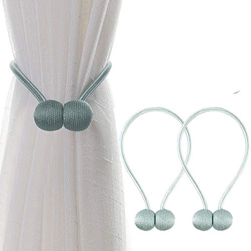 Melaluxe 6 Pack Magnetic Curtain Tiebacks, Decorative Curtain Holdbacks for Window Décor (Teal)
