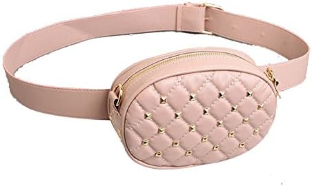 Fashion Womens Leather Quilted Waist Bag Rivet Shoulder Bag Fanny Pack Phone Purse