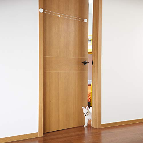LuDiRo Pet Door Safety Gate Automatic Gate for Dogs Cats Applicable Bathroom Bedroom and Toilet Training-White
