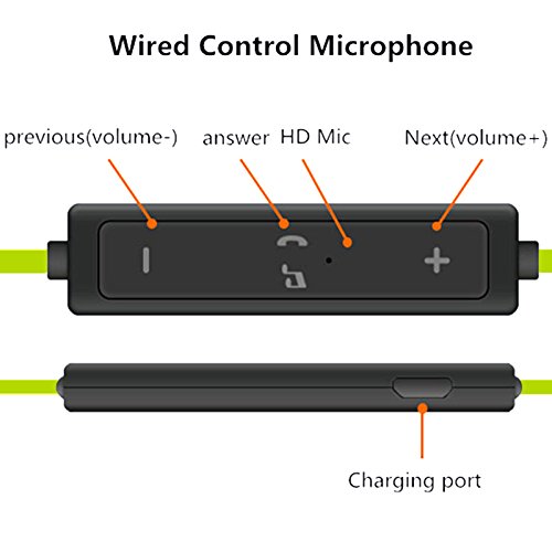 Bluetooth Headsets,XPLUS Wireless Bluetooth Headphones with Mic Bass Noise Cancelling, New Trent Bluetooth Sport HD Stereo Headset In-ear Earbuds Earphones with Flexible Ear Hooks (Green)
