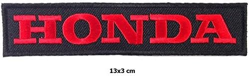 Red on Black Honda Motorcycle Biker Patch Logo Sew Iron on Embroidered Appliques Badge Sign Costume