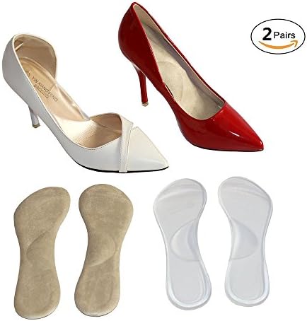 High Heel Insoles for Women,Gel Shoe Inserts With Arch Support Releave Pain Pressure for Boots Sandal Pumps(2 Pairs)