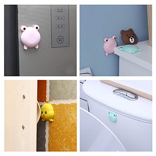 Luckycivia 8 Pack Rubber Door Stoppers, Cartoon Crash Pad Behind The Door, Self-Adhesive Cartoon Wall Protector, Door Knob Wall Shield, Rubber Buffer Crash Pads for Furniture Crafts Glass Table