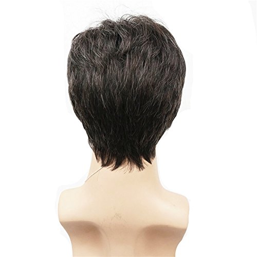 Aimole Synthetic Short Men Wigs Natural Body Wave Hair Heat Resistant Full Capless Wig