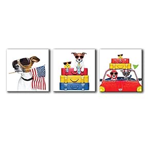 3 Piece Canvas Wall Art-Funny Animals-Canvas Prints Home Artwork Decoration for Living Room,Bedroom - 12"x12"x3 Panels