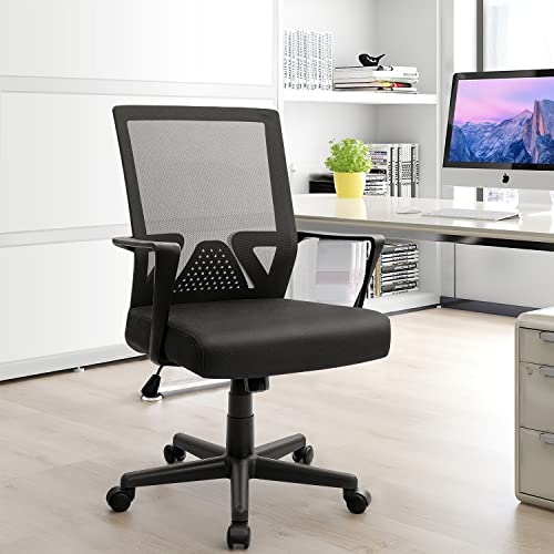 Furmax Office Chair Ergonomic Chair with Lumbar Support, Mid Back