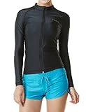 Tesla Women's UPF 50+ Zip Front Long Sleeve Top Rashguard Swimsuit FSZ01/FSZ11