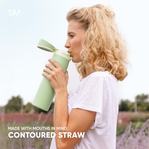 Simple Modern Mesa Loop Water Bottle with Straw | Insulated Stainless Steel Bottles Compatible with Cup Holders for Travel, Sports and School| 990ml | Midnight Black
