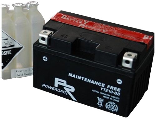 Poweroad BAT-YTZ10S Maintenance Free 12V Battery/Acid Pack