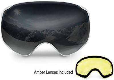 Spherion Gear Ski Goggles + Detachable Amber Lens (Snow White)