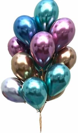 Metallic Balloon 11 inch Chrome Shiny Metal Balloon Bright Surface Ball Metallic Balloon Enamel Arrangement 20 (Green)