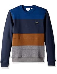 Lacoste Sudadera de forro polar con cuello redondo para hombre