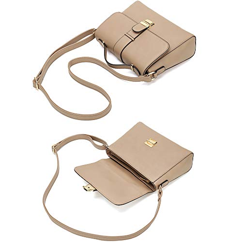 Catmicoo Crossbody Purses for Women Classic Small Satchel Bags for Women (Apricot)