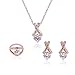 Women Rose Gold Plated Dangle Earrings and Necklace with Cubic Zirconia Fashion Bridesmaids Jewelry Sets ¡­