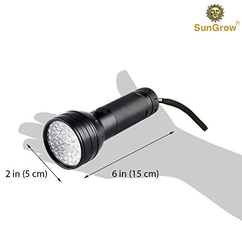 image for SunGrow UV Flashlight for Pet Urine - Handheld Blacklight for Bed Bugs