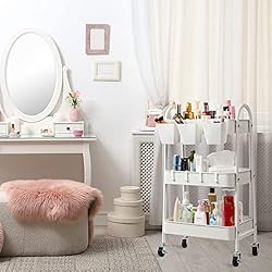 danpinera 3-Tier Rolling Cart, Metal Rolling