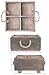 Dwellbee Rustic Wood Organizer Caddy with Rope Handles, Square (Pine Wood)