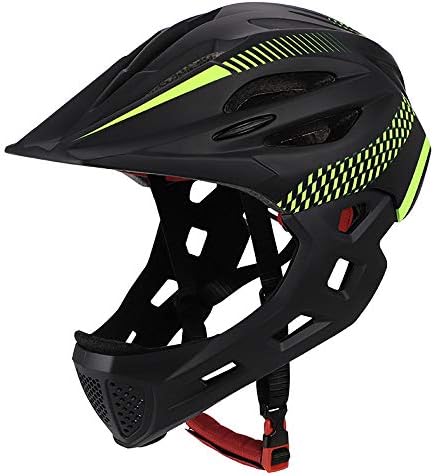 ZHYY Bike Helmet kid Full Covered Face protection Detachable Suitable for Balance Bike Cycling Motocross MTV BMX Breathable Safety Multicolor,blackandgreen